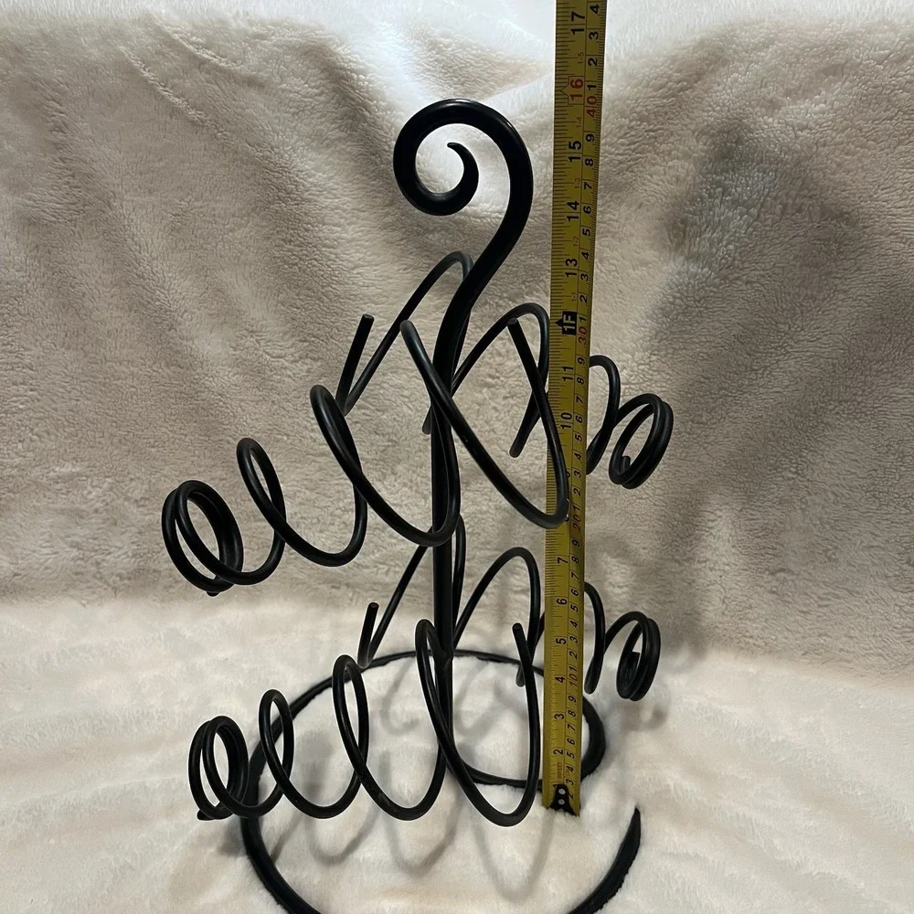 Spiral Metal 4 Bottle Wine Rack - Table Top Wrought Iron‎ 